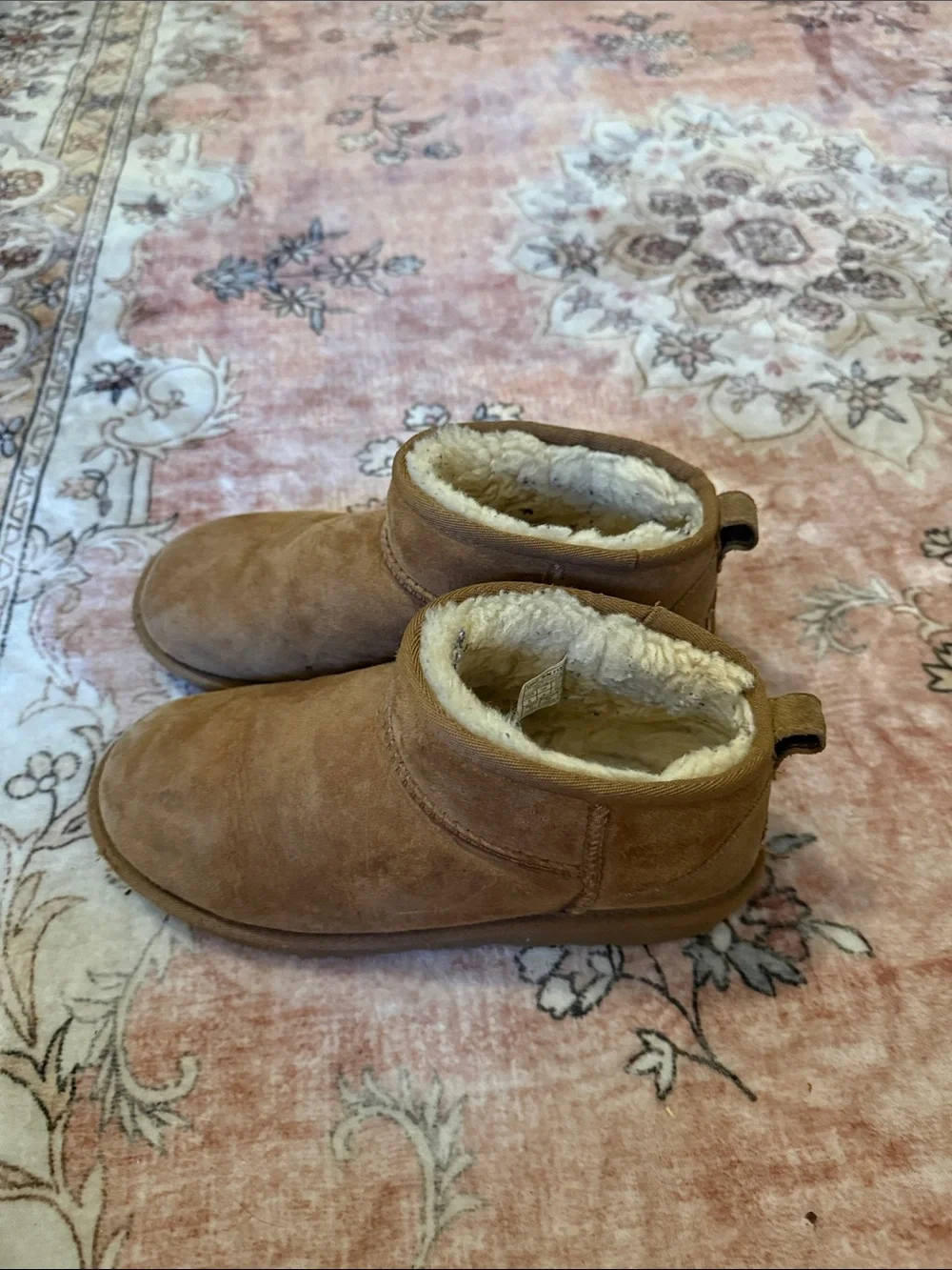 UGG Kids Chestnut Suede Shearling Ankle Boots